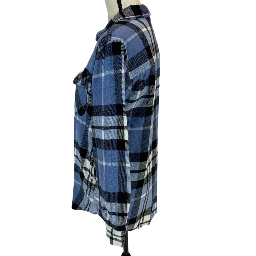 Beach Lunch Lounge Buffalo Check Long Sleeve Easton Shacket - Blue - size XSmall - Picture 4 of 7